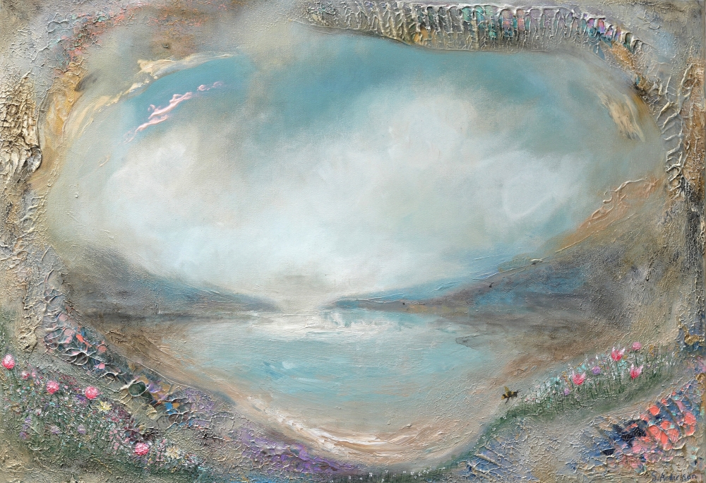 This is where the life begins — taideprintti 70x100cm, semiabstrakti, Sanna Andersson