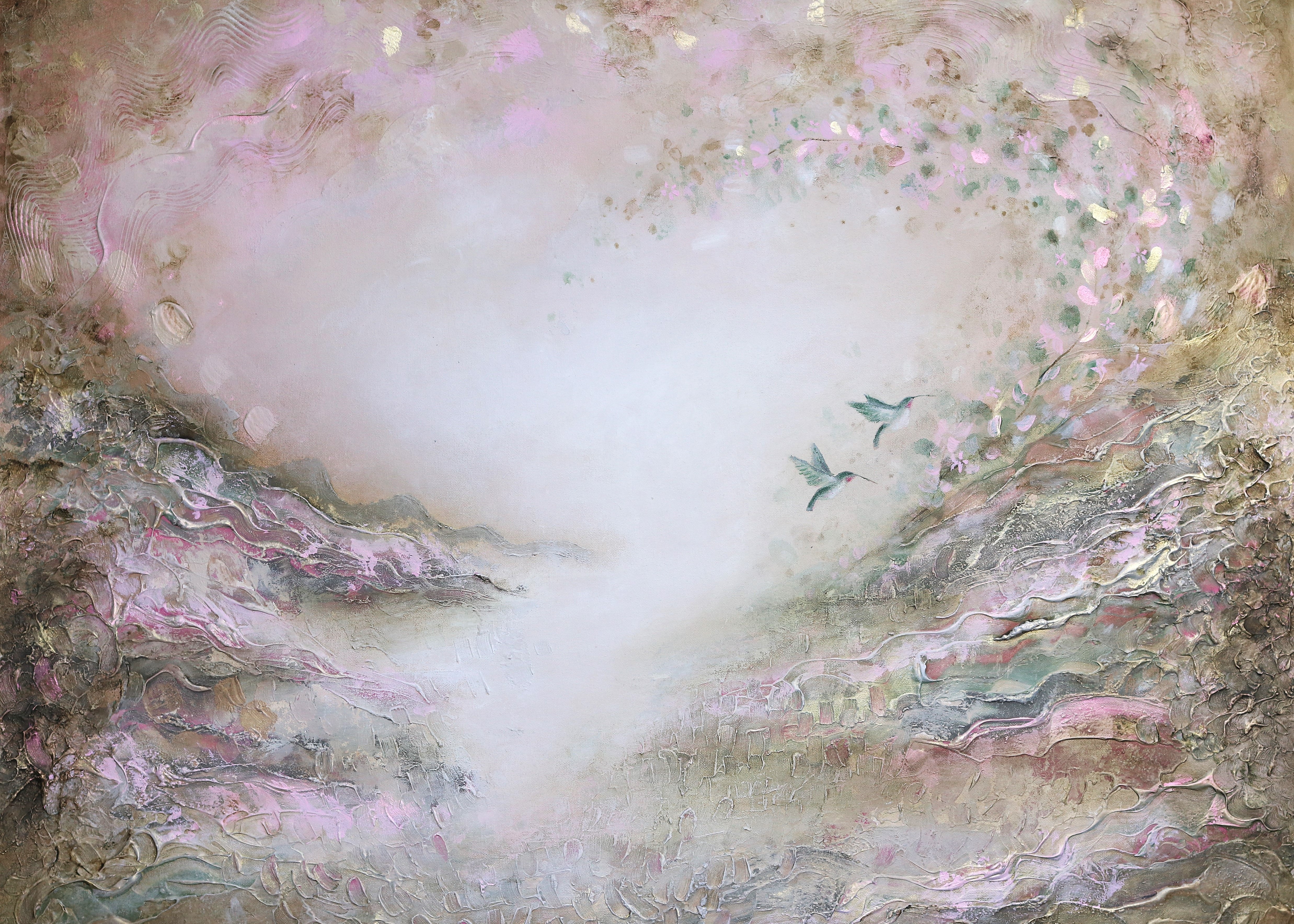 Two Souls in Bloom — taideprintti 100x70cm, semiabstrakti, Sanna Andersson